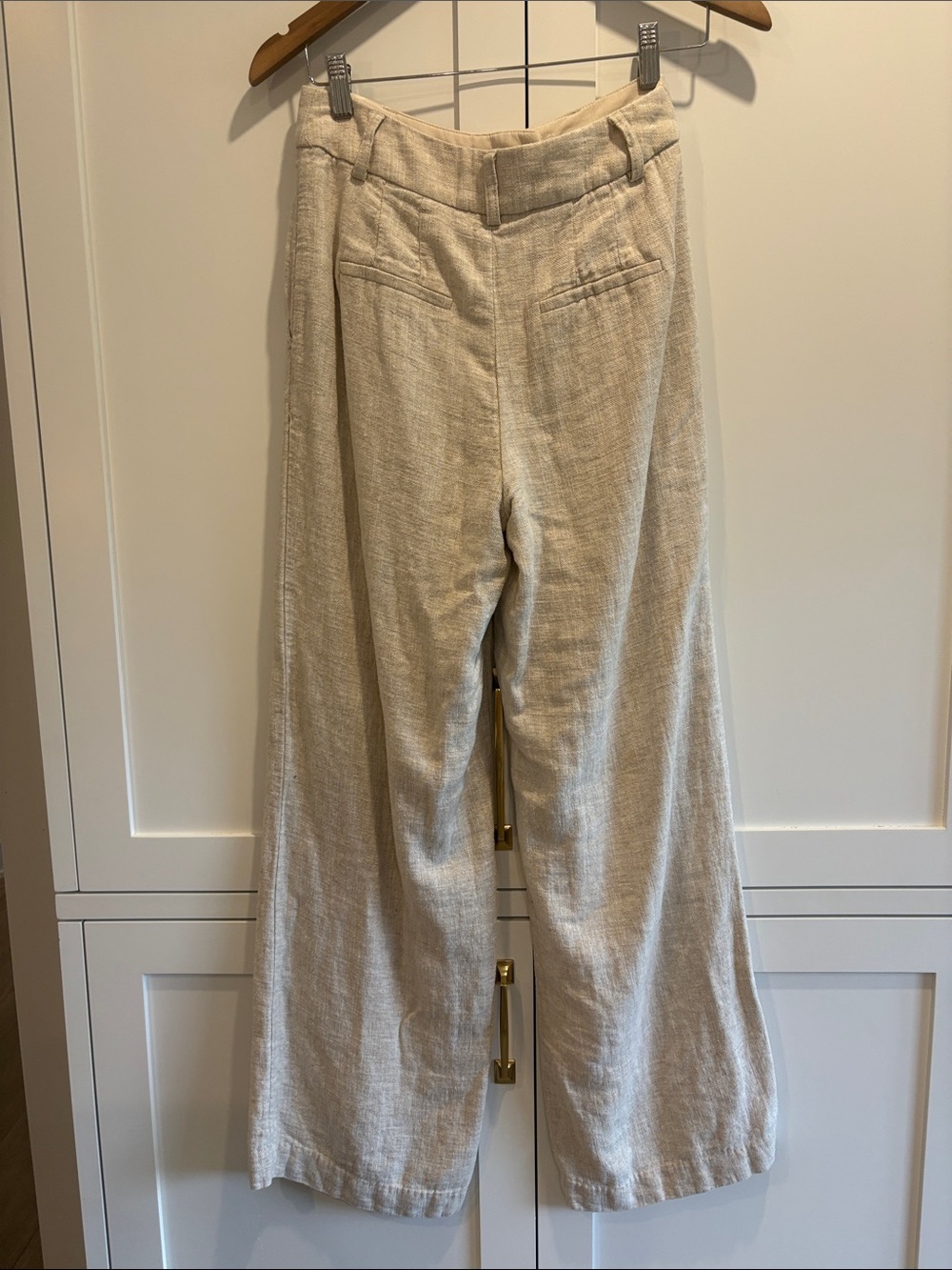 Dynamite Yasmin Striagnt leg Linen-Blend Pants Light Beige SZ 0 - Picture 3 of 13
